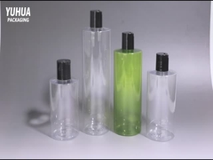 250/300/400/500ml 透明なプラスチックローションボトル プラスチックフラットショルダーシャンプーボトル
